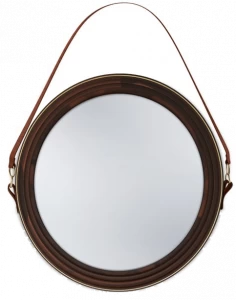 Wood Tailors Club Настенное круглое зеркало из орехового дерева в раме