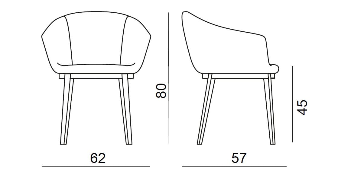 Тканевое кресло с подлокотниками и основанием из бука BBB LUCREZIA ARCH-00090458 - Вид №6