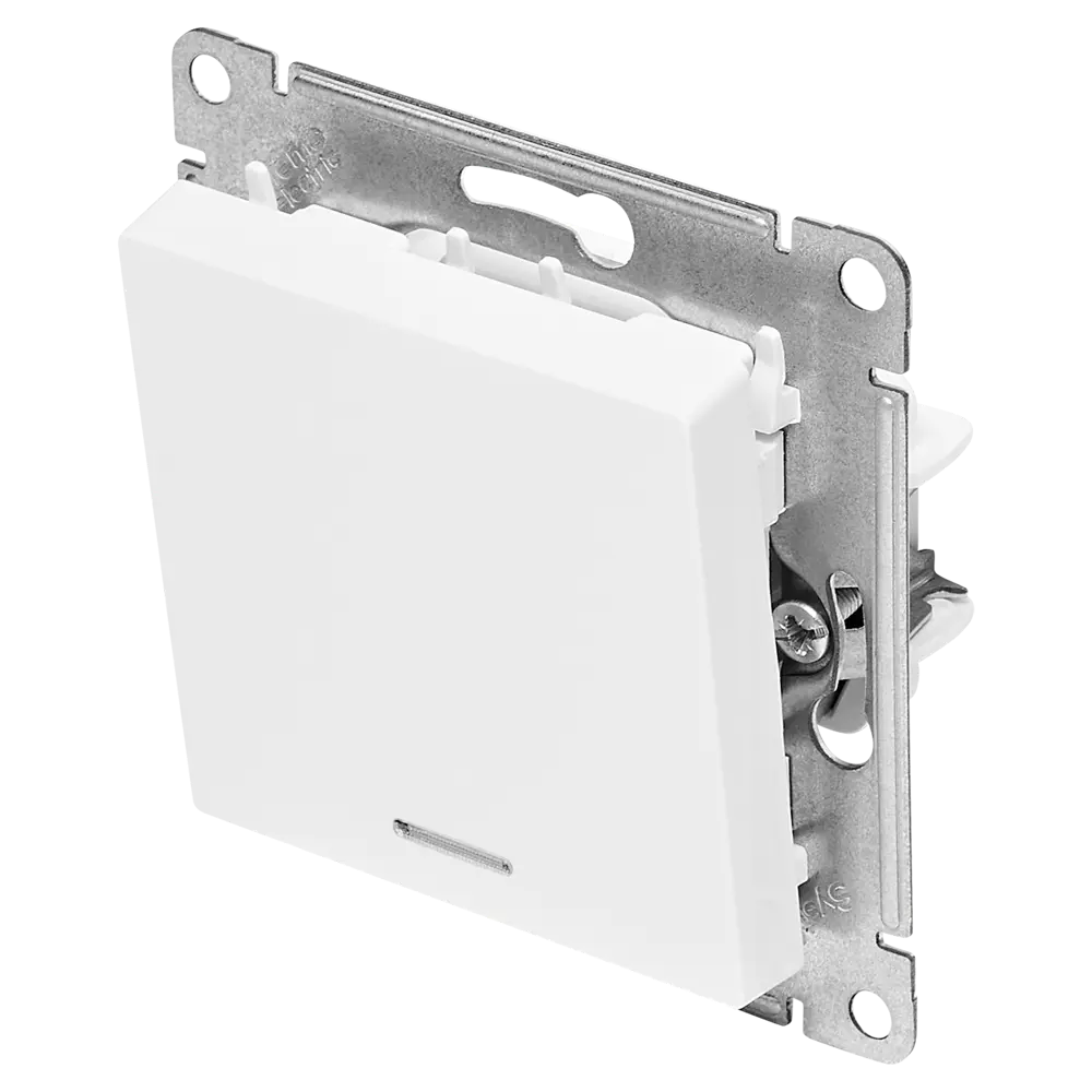 Выключатель встраиваемый Systeme Electric AtlasDesign 1 клавиша с подсветкой цвет белый STLM-2192106 - Вид №1