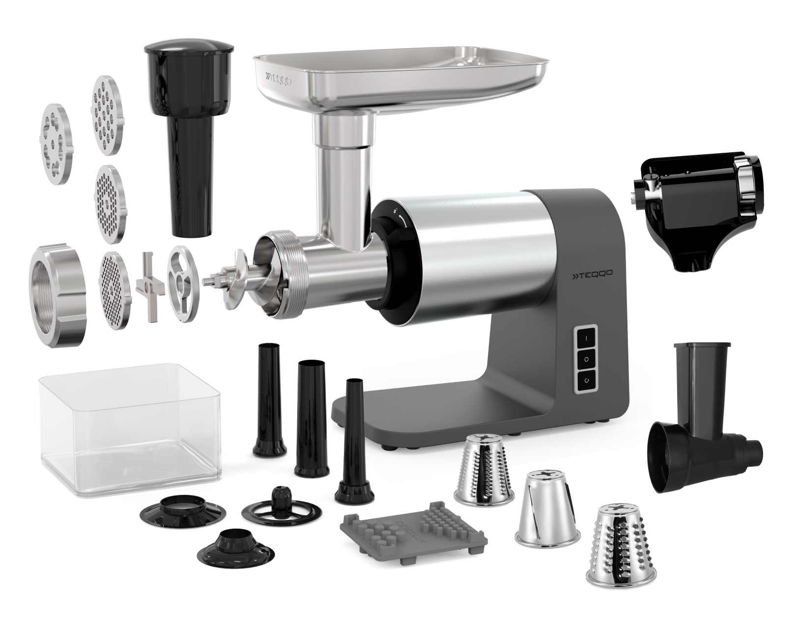 9176134 Мясорубка электрическая TEQQO Grindmaster Steel Ultima серый STDN-0016070