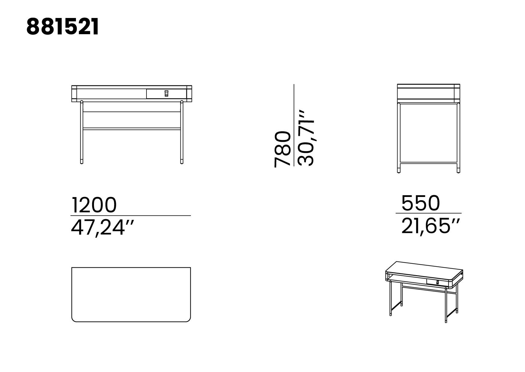 Письменный стол из массива дерева с ящиками animovel Fidji ARCH-00106439 - Вид №4