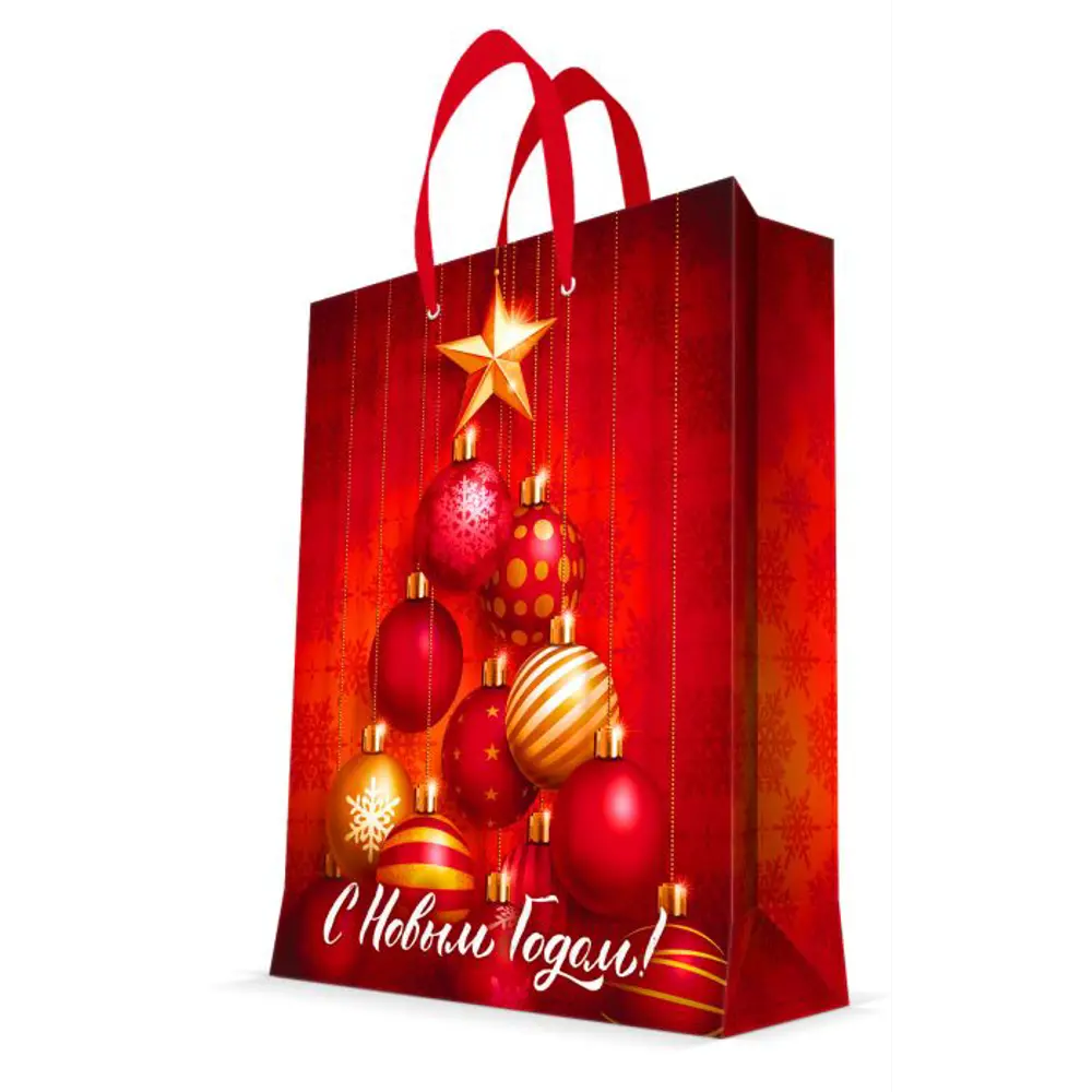 Пакет подарочный Christmas "С Новым годом!" 26x32.4 см красный 82708642 STLM-2096957 Santreyd 