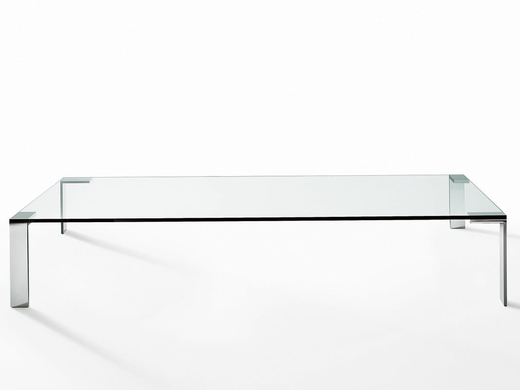 Прямоугольный стол из стали и хрусталя Desalto Liko Glass ARCH-00102691