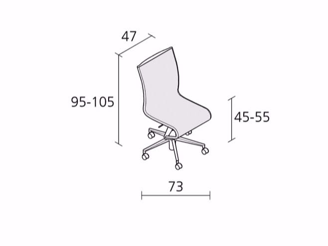 Регулируемое по высоте вращающееся офисное кресло с колесами Alias рамка ARCH-00143282 - Вид №1