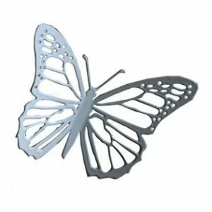Бабочка металлическая 8х12 см белая Butterfly KARMAN  00-3883247 Белый