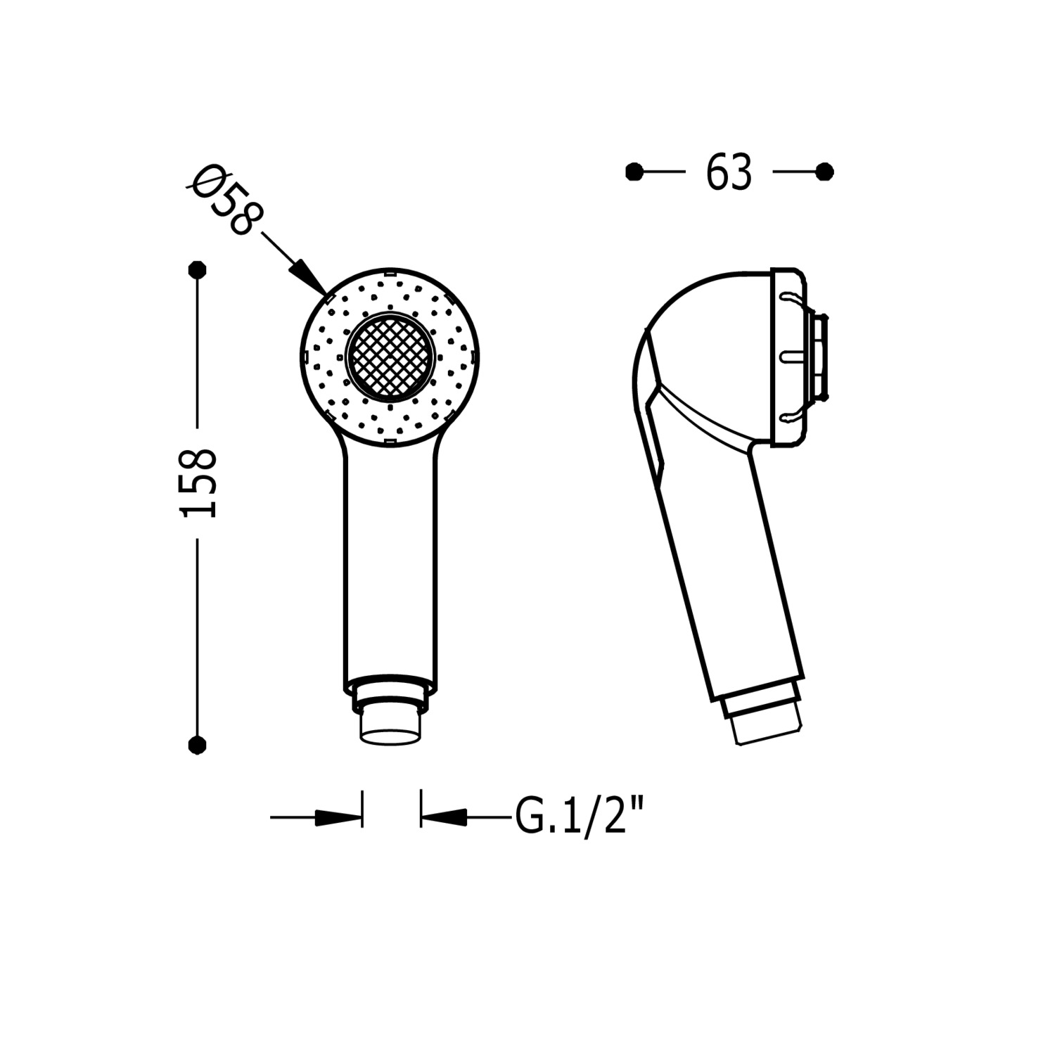 Выдвижной душ для кухонного крана. 2 типа струи. R1/2"-9134880 TRES RICAMBI - Вид №1