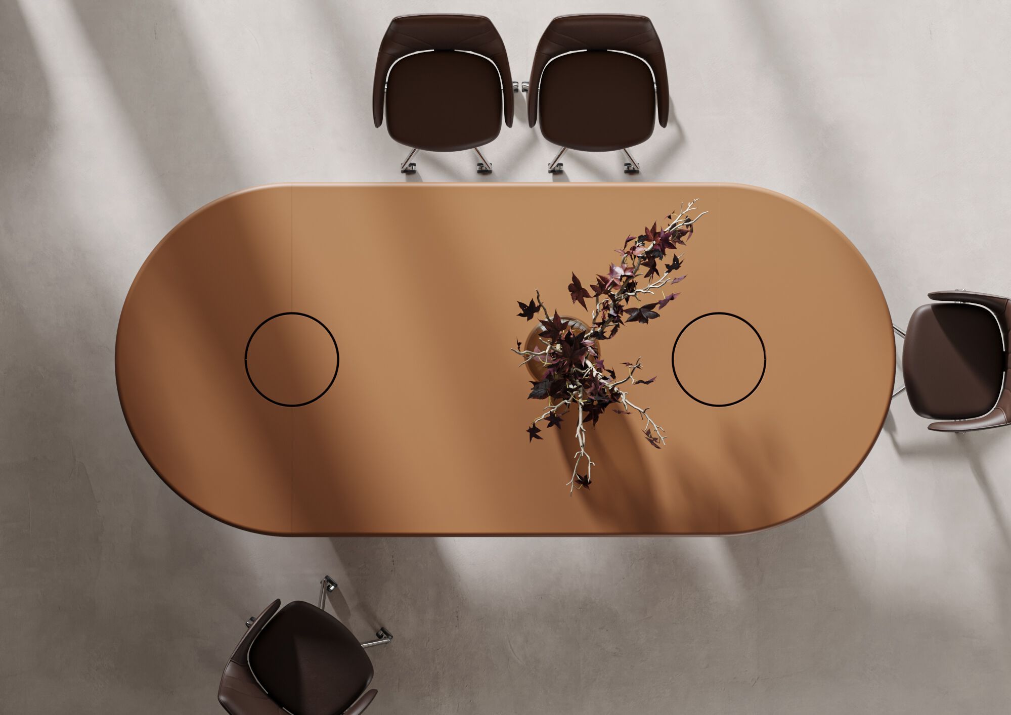 Деревянный овальный стол для совещаний с системой люверсов PROF Dea ARCH-00036687 - Вид №4