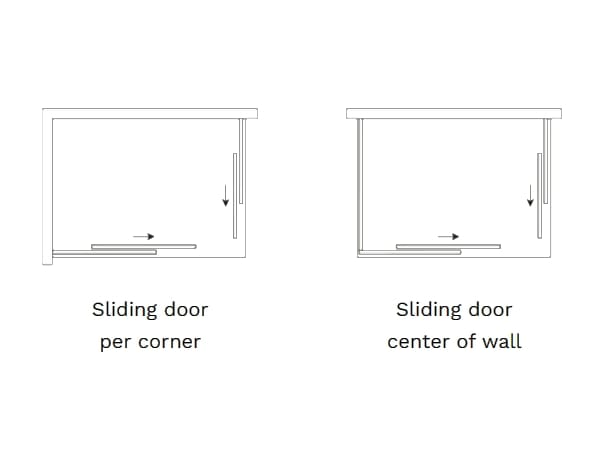 Алюминиевая и стеклянная угловая душевая кабина с раздвижной дверью TAMANACO EASYFLEX ARCH-00113039 - Вид №2