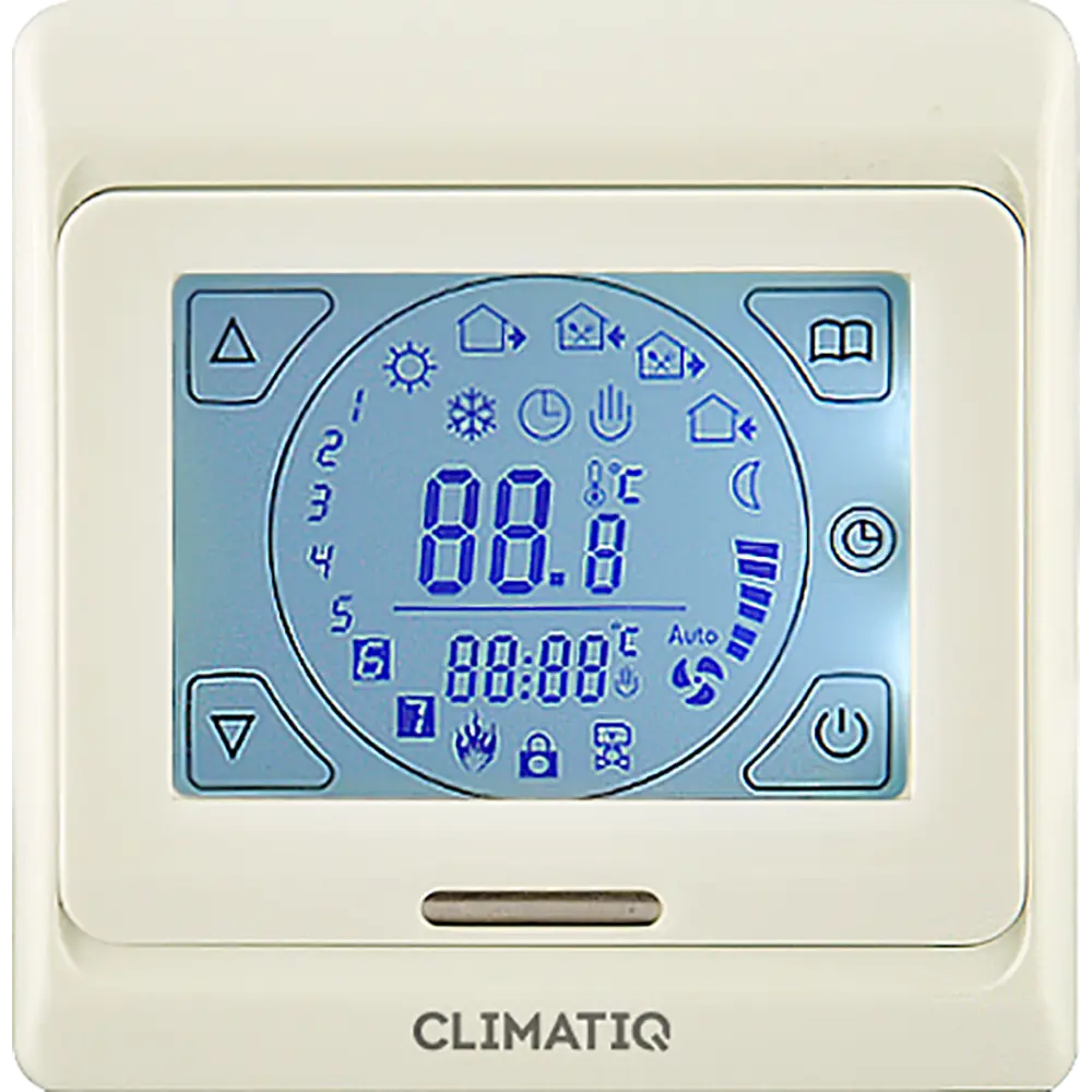 90535299 Терморегулятор для теплого пола Climatiq ST электронный программируемый цвет слоновая кость 90535299 Терморегулятор для теплого пола Climatiq ST электронный программируемый цвет слоновая кость