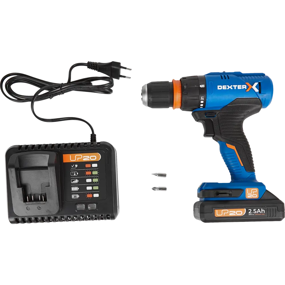 Дрель аккумуляторная Dexter 20VSD2-35RCA.1A, 20 В Li-Ion 2.5 Ач STLM-2050147 - Вид №4