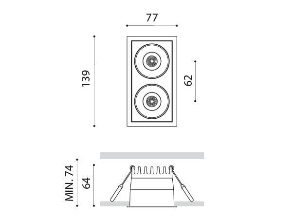 Алюминиевый прямоугольный светодиодный светильник Arkoslight Black Foster ARCH-00099210 - Вид №2