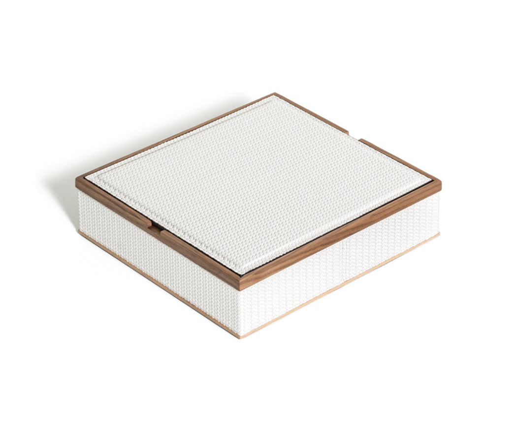 Квадратная коробка Astrea - 18,5X18,5XH5,5 см / зернистая кожа_черный
