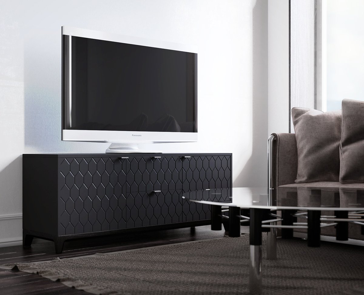 Тумба под телевизор с ящиками молочная Case THE IDEA  210242 Бежевый;белый  - Вид №3