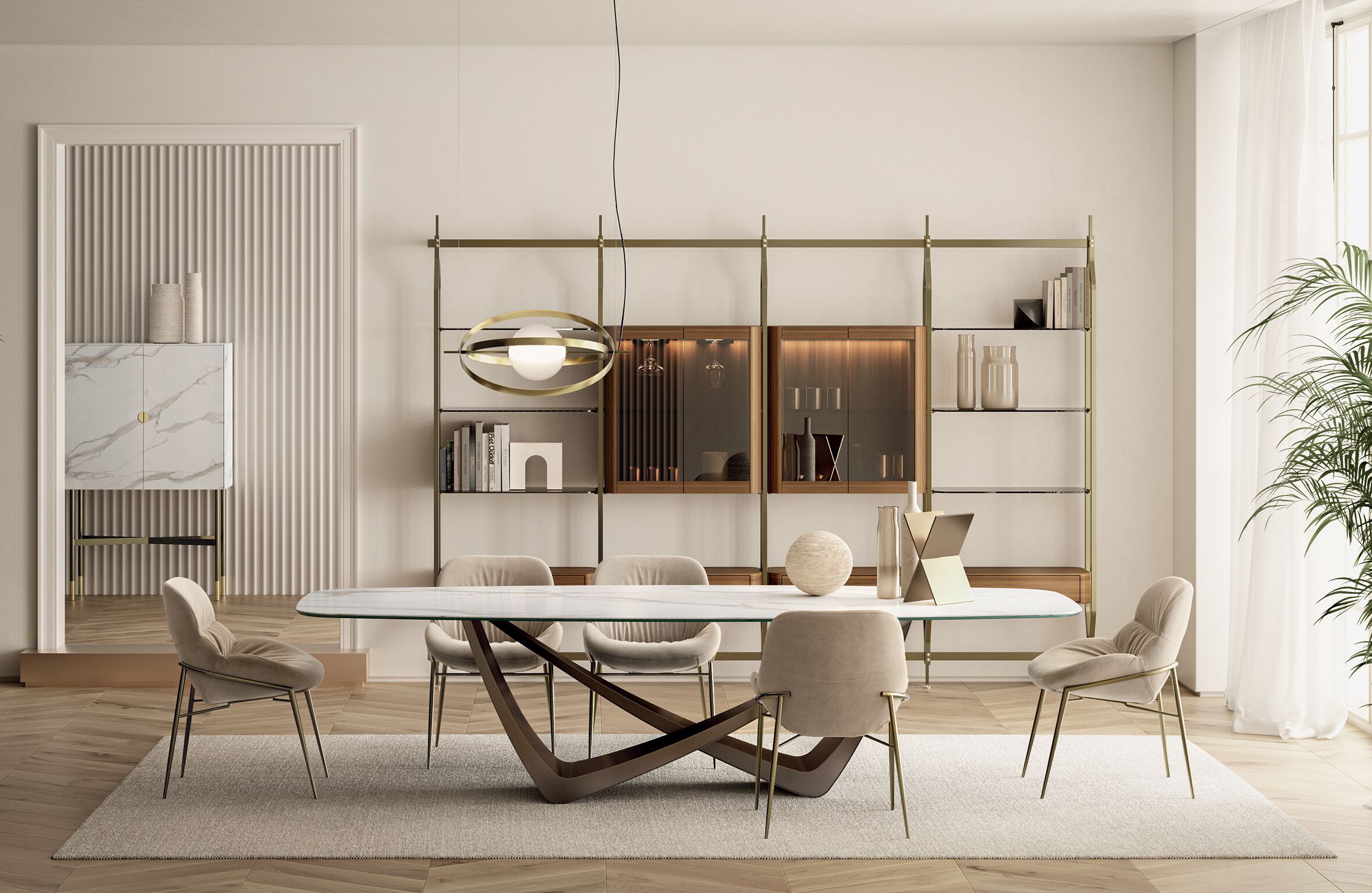 Подвесной светильник из стали и стекла Bontempi Casa Papillon ARCH-00099818 - Вид №3