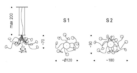 Металлический и хрустальный подвесной светильник Cattelan italia OKTOPUS ARCH-00140991 - Вид №3