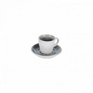 Кофейная чашка керамическая бело-голубая с блюдцем Sachi от La Forma LA FORMA SACHI 00-3865103 Голубой