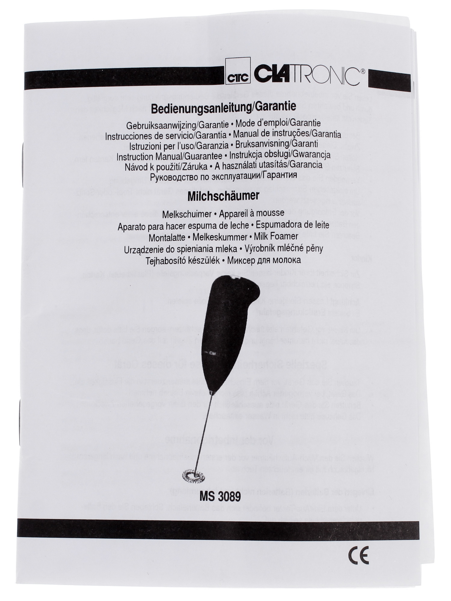 1074670 Капучинатор-вспениватель ручной Clatronic MS 3089 STDN-0144474 - Вид №3