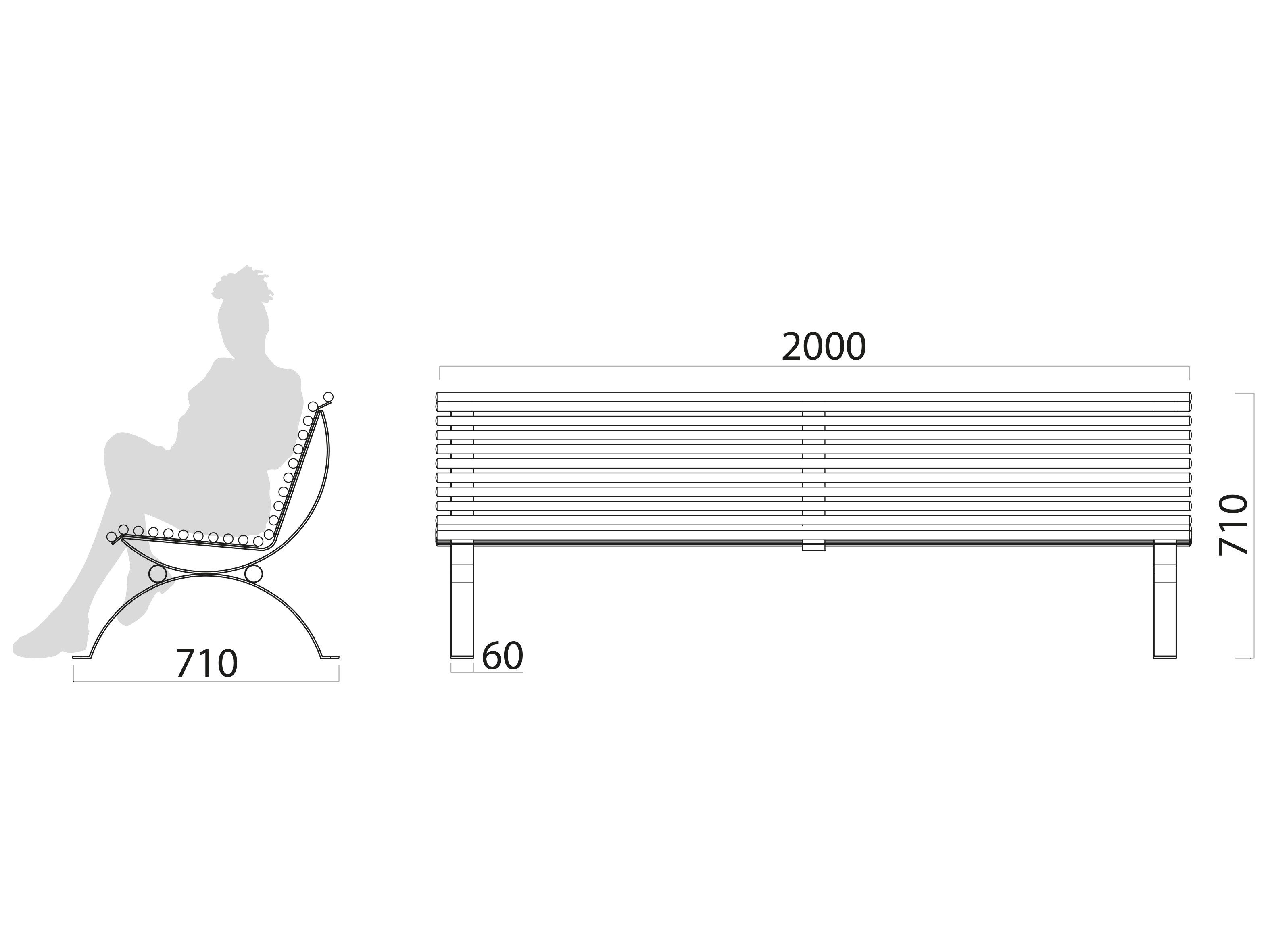 Железная скамья со спинкой Lazzari Позитано ARCH-00118354 - Вид №2