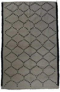AFOLKI Прямоугольный шерстяной коврик с длинным ворсом и геометрическими мотивами Beni ourain Taa1113be