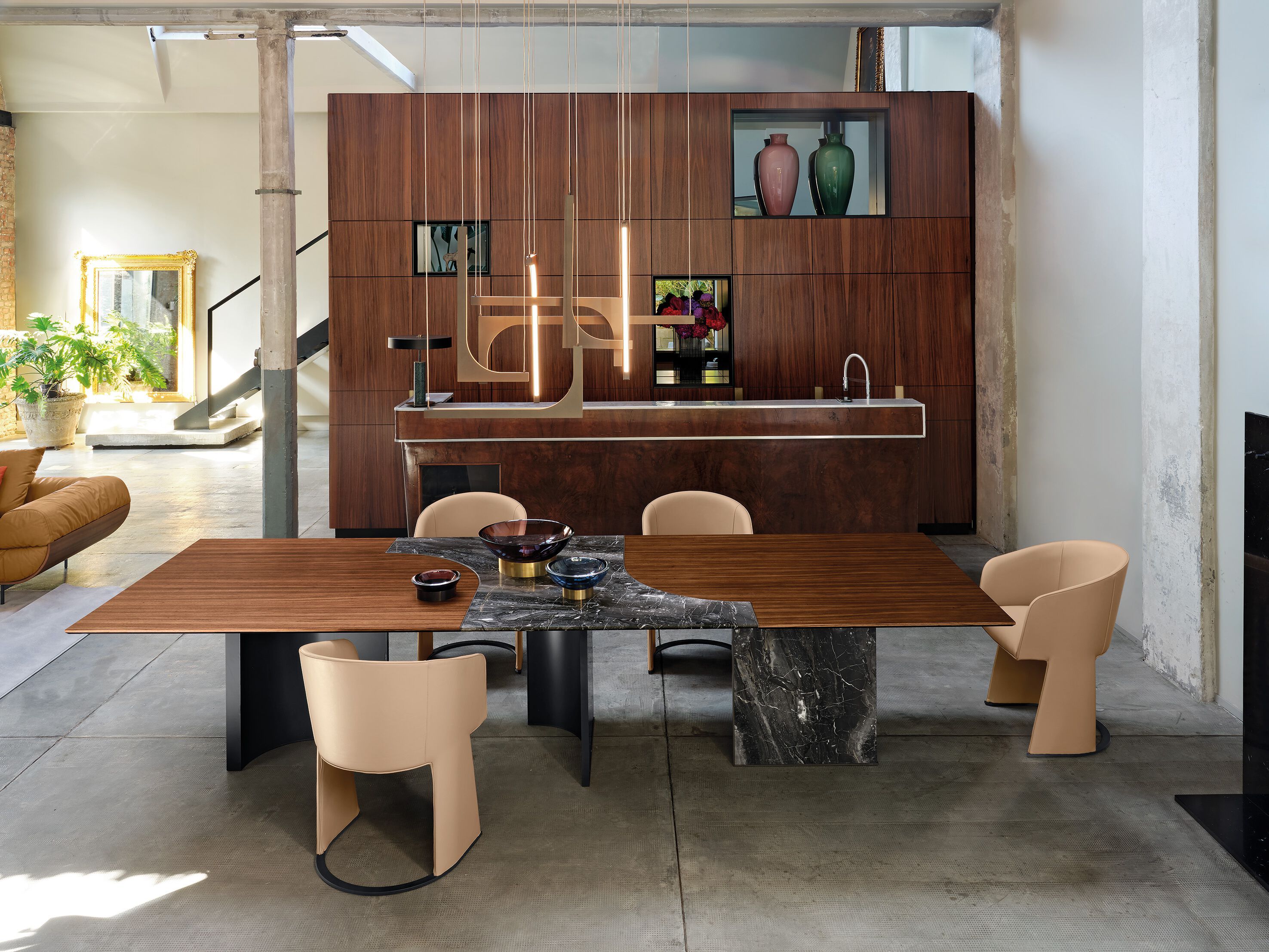 Прямоугольный обеденный стол из мрамора и дерева Arketipo MILLENNIUM ARCH-00151183 - Вид №3