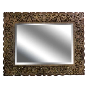 Зеркало в раме прямоугольное "Кружево" 3/4 АРШИНА  00-3974472 Бежевый;коричневый