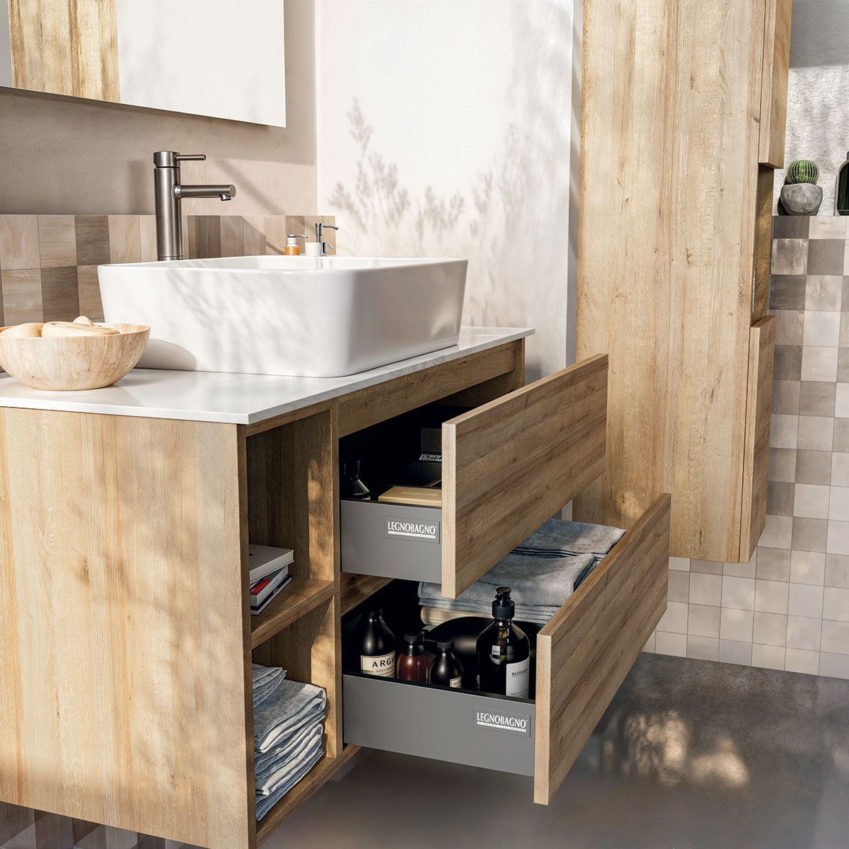 Деревянный подвесной умывальник с настенным креплением LEGNOBAGNO Экспресс ARCH-00062780 - Вид №1