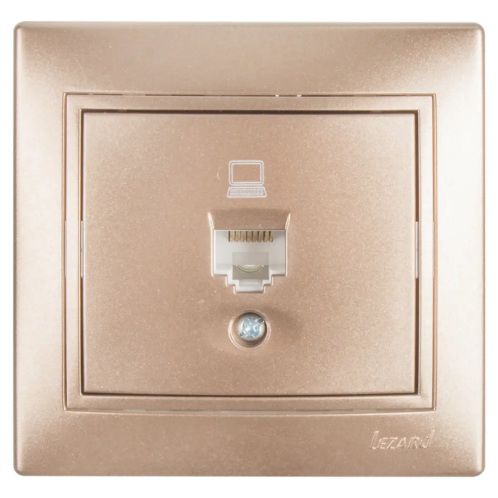 Розетка компьютерная Lezard Mira, цвет светло-коричневый металлик STLM-2129570