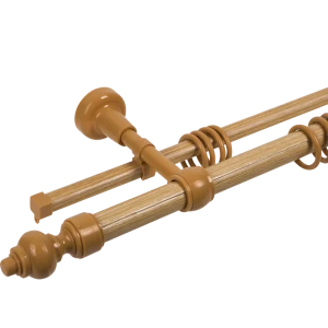 Карниз двухрядный 300 см металл/пластик цвет дуб