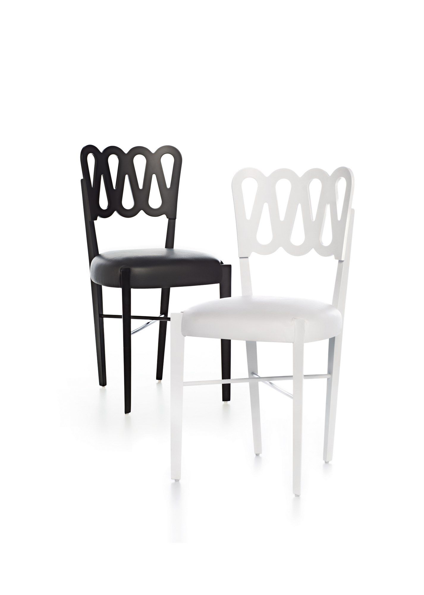 Стул с кожаным сиденьем и каркасом из бука BBB PONTI 969 ARCH-00095257 - Вид №1