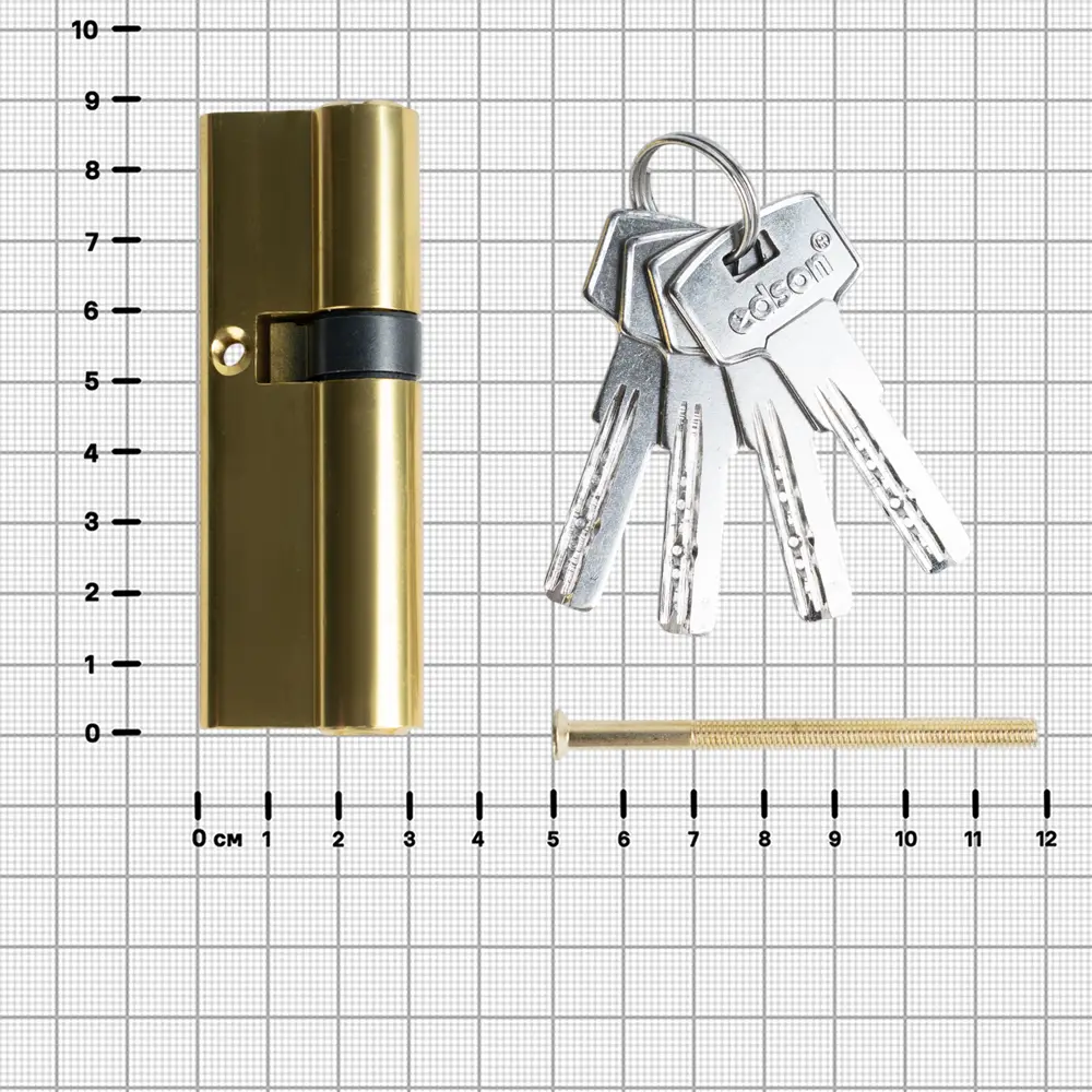 Цилиндр EDS-CYL 35x55 мм ключ/ключ цвет латунь EDSON STLM-2082931 - Вид №3