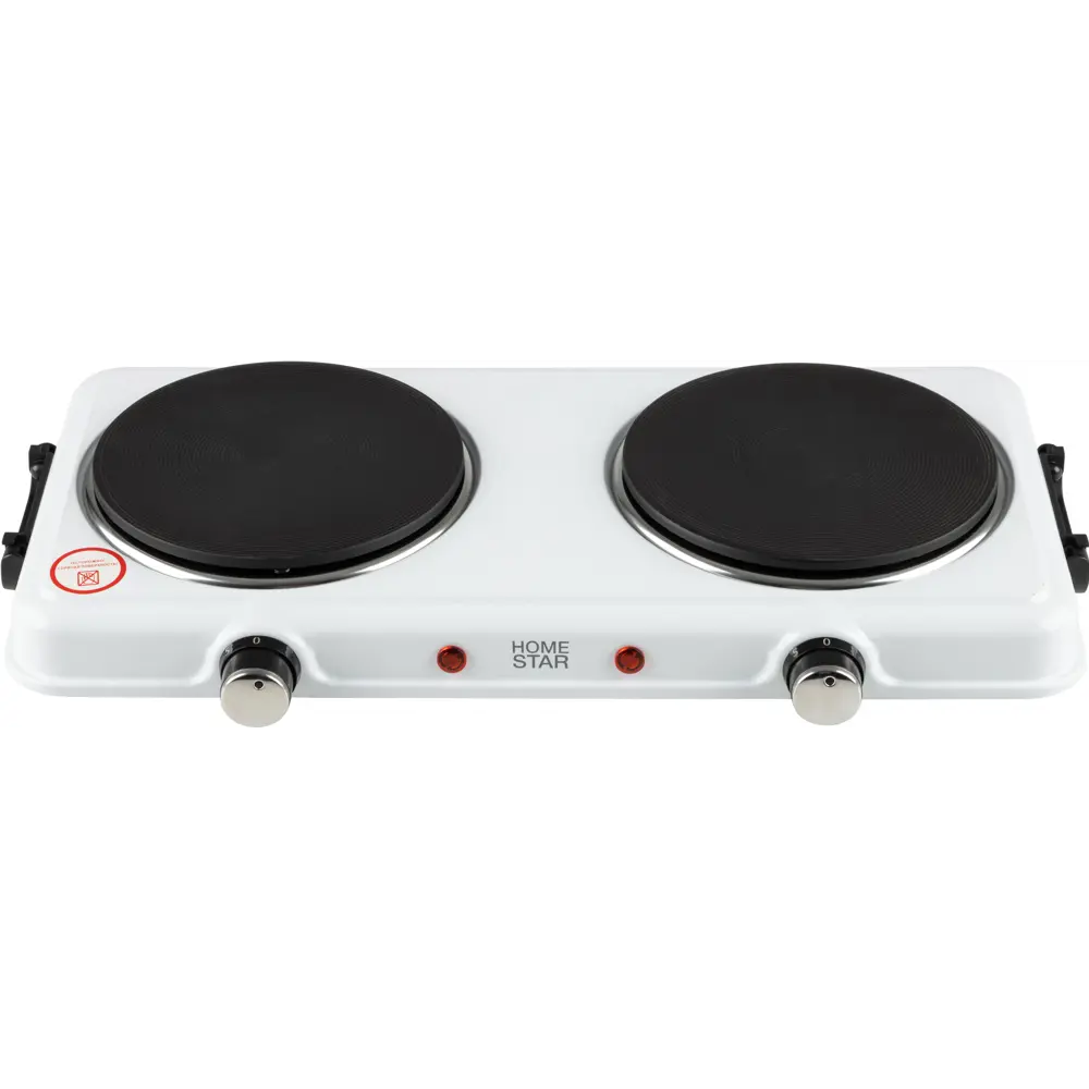 Электрическая настольная плита HomeStar HS-1110 44.9 см 2 конфорки цвет белый Santreyd STLM-2182859 - Вид №1