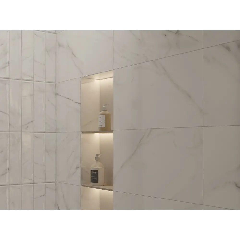 Плитка настенная KREAFORTA Cascada Рельеф 29.8x59.8 см 1.425 м² глянцевая цвет белый STLM-2092114 - Вид №4