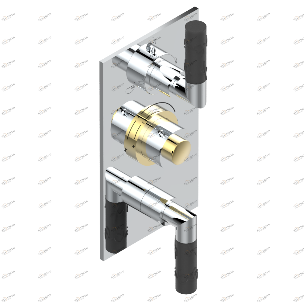 A33-5540BE Внешняя часть с ручками регулировки для арт. G00-A00-5540AE Thg-paris Bambou с чёрным хрусталём Хром/золото A33 5540BE CAT.A