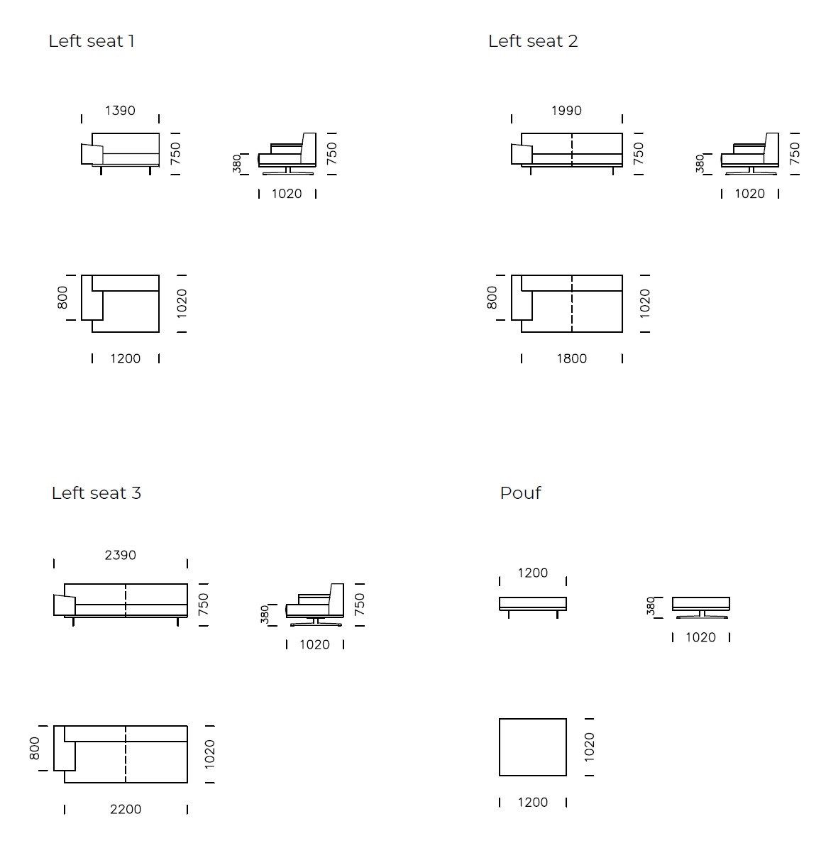 Кожаный диван с полуостровом Nobonobo Maxxo ARCH-00046227 - Вид №2