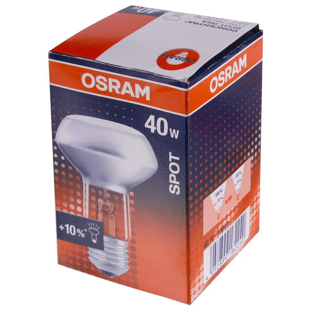 Лампа накаливания Osram спот R63 E27 40 Вт свет тёплый белый STLM-2081265 - Вид №1