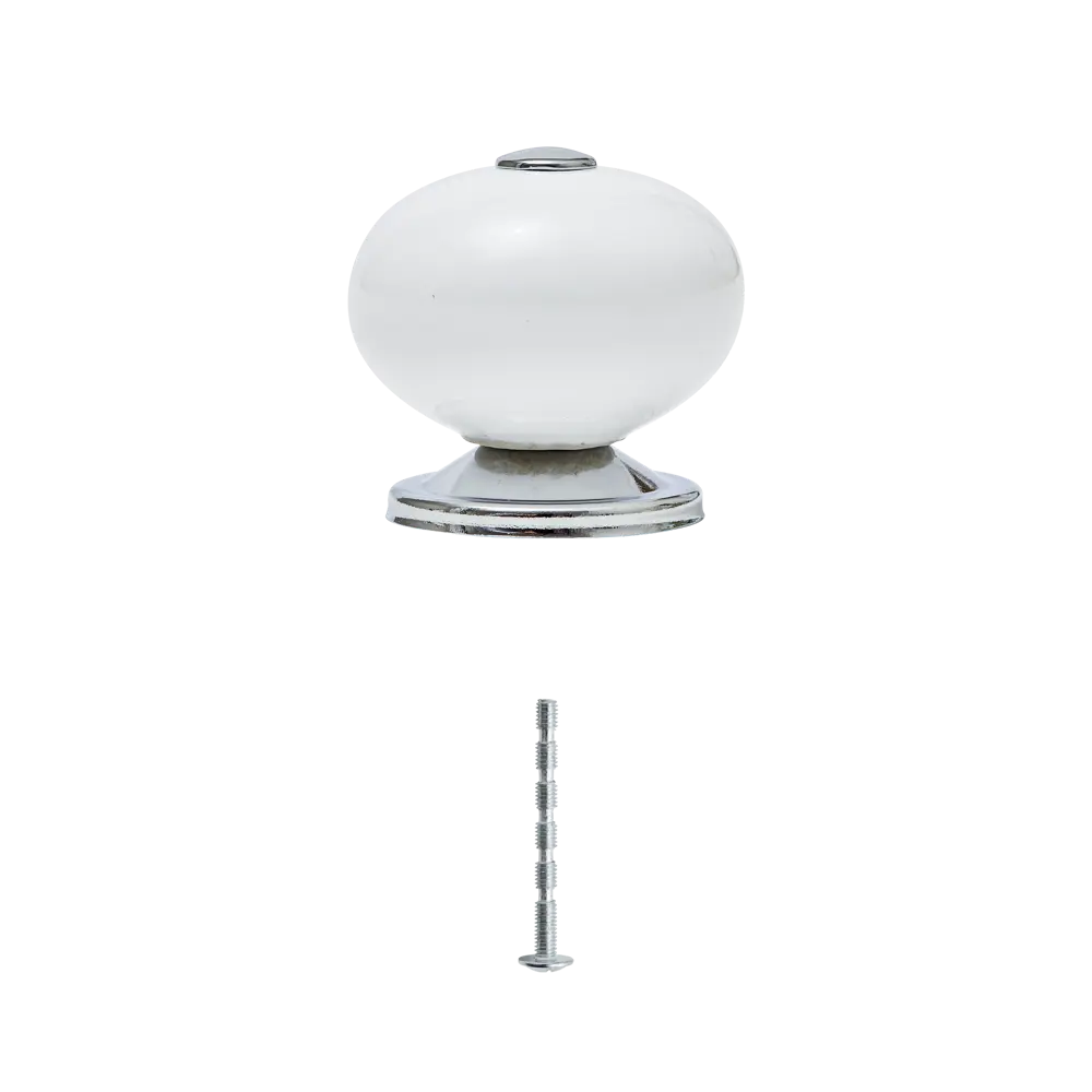 Ручка-кнопка мебельная Inspire Gabi 40x40 мм цвет белый фарфор STLM-2064181 - Вид №1