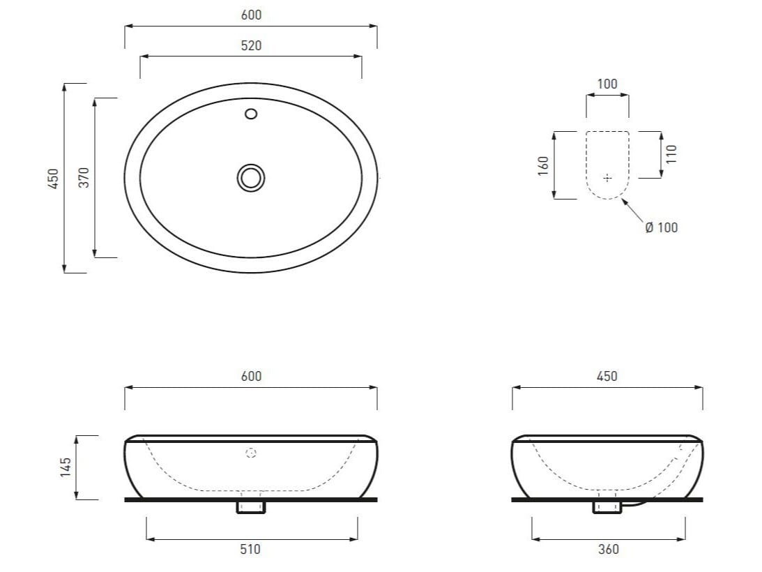 Керамическая овальная столешница Ceramica Cielo Fluid ARCH-00094791 - Вид №2