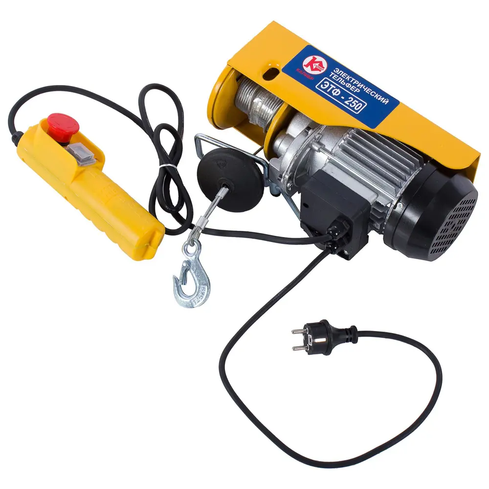 Лебедка электрическая Калибр ЭТФ-250, грузоподъемность до 250 кг STLM-2107680