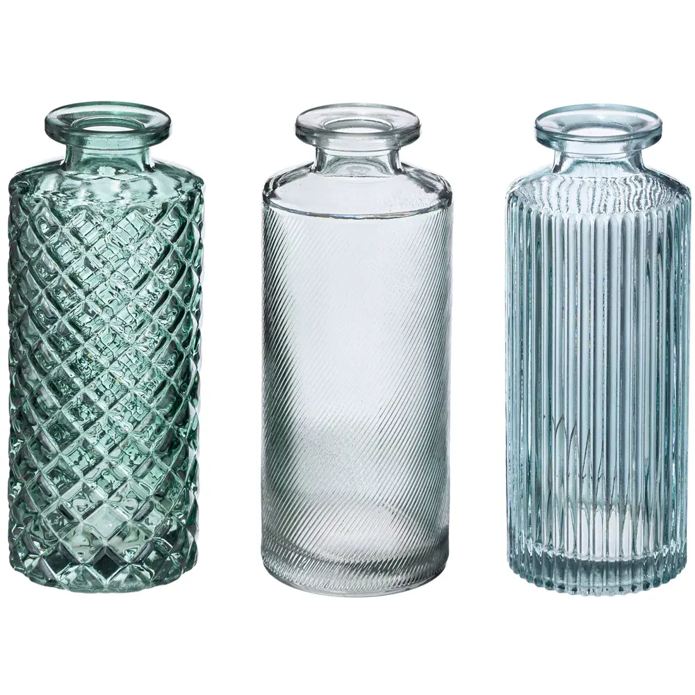 Набор декоративных ваз 189192A стекло цвет зеленый 13.2 см, 3 шт Atmosphera STLM-2171347