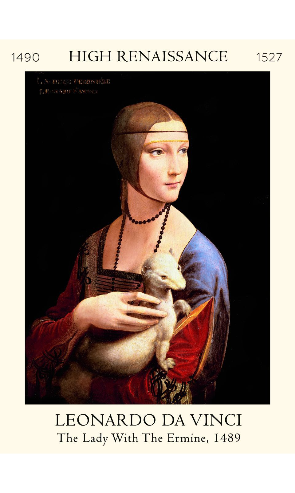 90265807 Постер Леонардо да Винчи - Дама с горностаем 50x70 см в раме STLM-0155918 ПРОСТОПОСТЕР