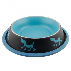 ПР0057805 Миска для животных Uni-Tinge Non Skid Bowl металлическая 400мл голубая Foxie