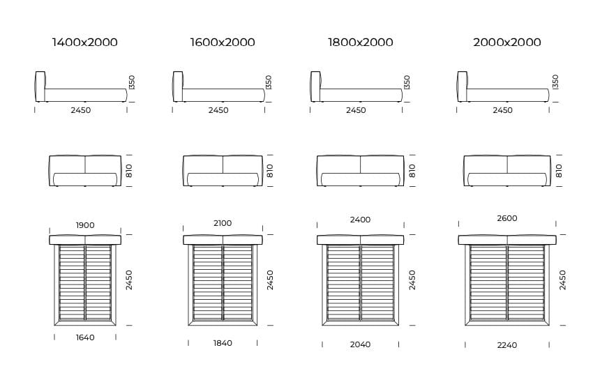 Двуспальная мягкая кровать для хранения ткани Nobonobo Umo ARCH-00127815 - Вид №5
