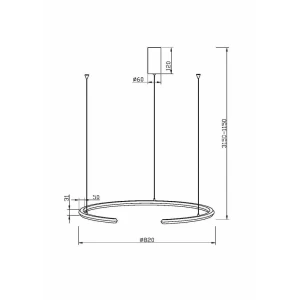 Светильник подвесной светодиодный Maytoni Motion Mod276pl-l20w3k1 14 м² теплый белый (желтый) свет цвет белый