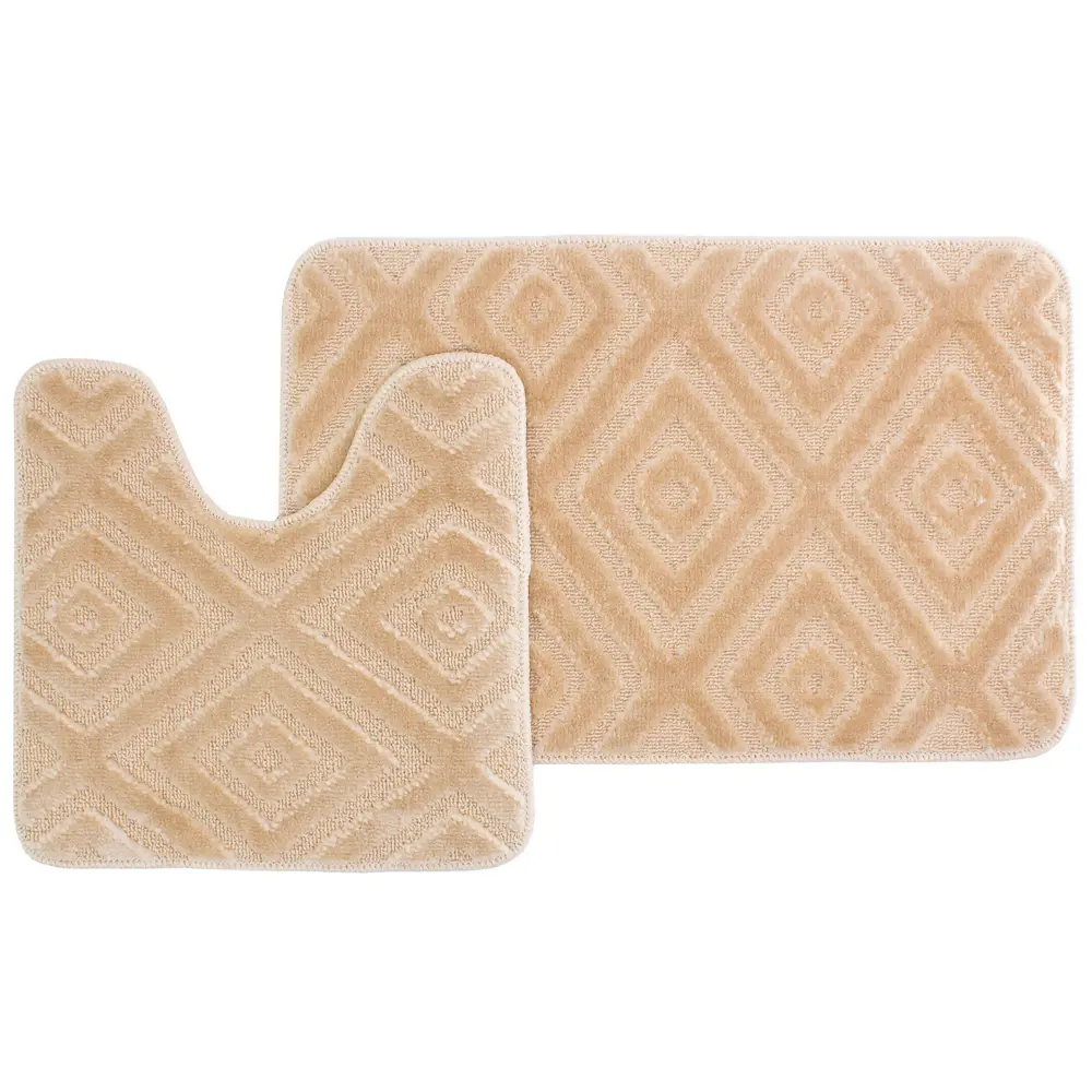 Набор ковриков «Геометрия» цвет бежевый АКВАЛИНИЯ STLM-2200722 - Вид №1