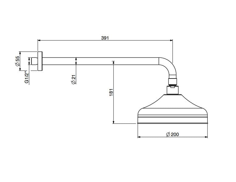 Настенная душевая головка с кронштейном GATTONI TRD ARCH-00082070 - Вид №2
