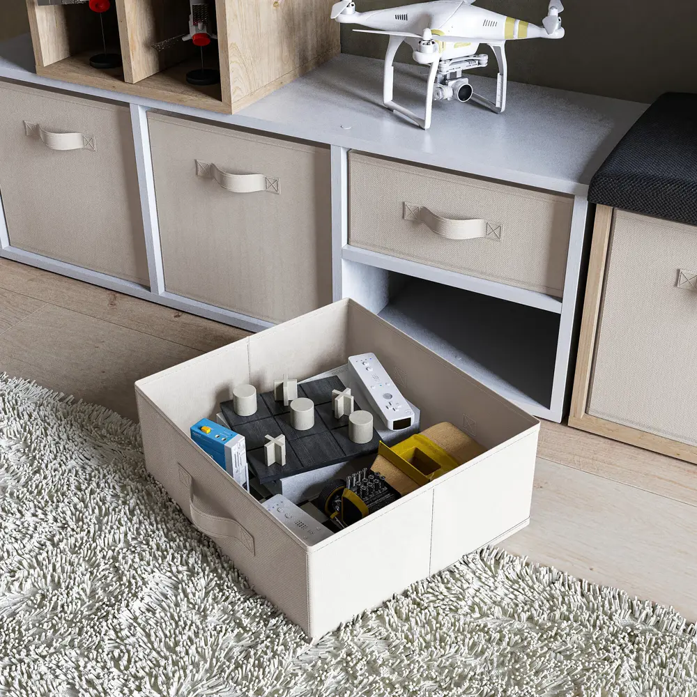 KONSENSA Органайзер для хранения с ручками, платиновый 89387994 STLM-1572600