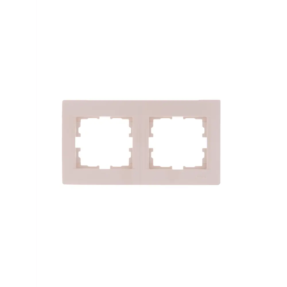 Рамка для розеток и выключателей Lezard Karina 2 поста горизонтальная цвет кремовый STLM-2088965 - Вид №1