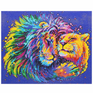 Алмазная мозаика "Радужные львы" Cr 540060, 50х40см CRISTYLE