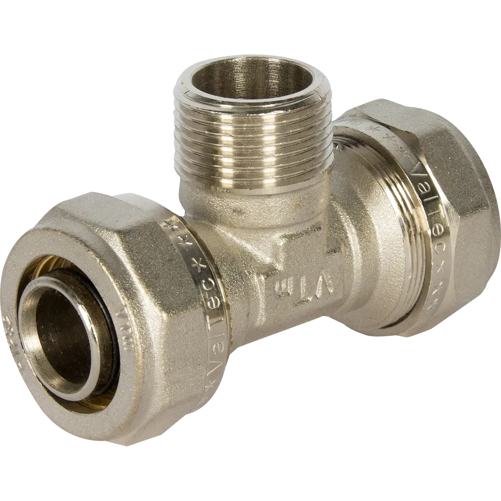 Тройник обжимной Valtec 32мм-1" для систем водоснабжения и отопления 10520501 STLM-0000586