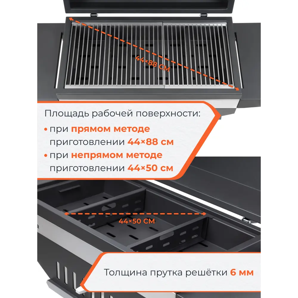 Гриль Gratar Master XL GM-880 сталь 84.5x180x139.5 см STLM-2126249 - Вид №10